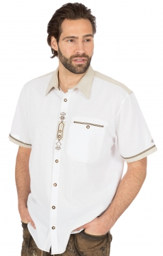 Klederdrachthemd korte mouw SIMON wit (Regular Fit) Klederdrachthemd korte mouw SIMON wit (Regular Fit)