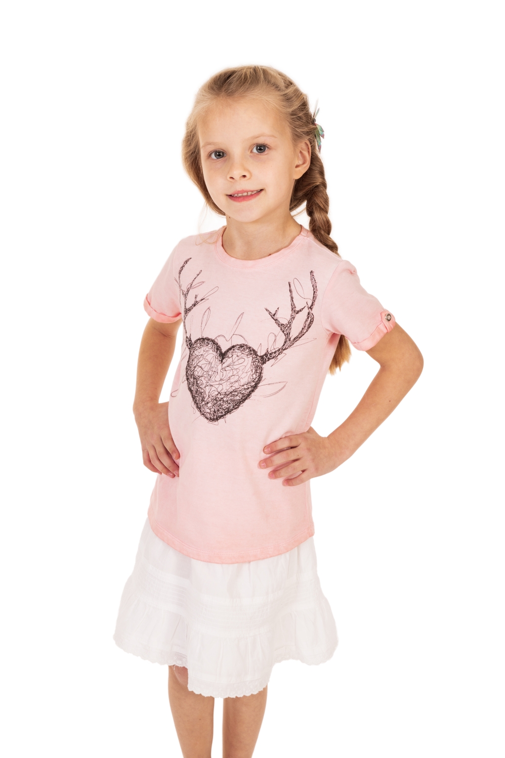 weitere Bilder von Kinderen tiroler overhemd D16 THEA KIDS abrikoos