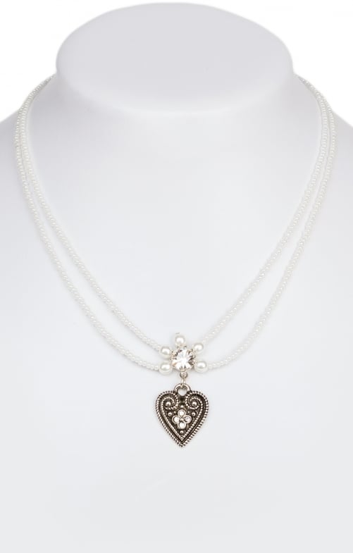 Halskette 13007-2044, 2reihig aus Perlen, weiss