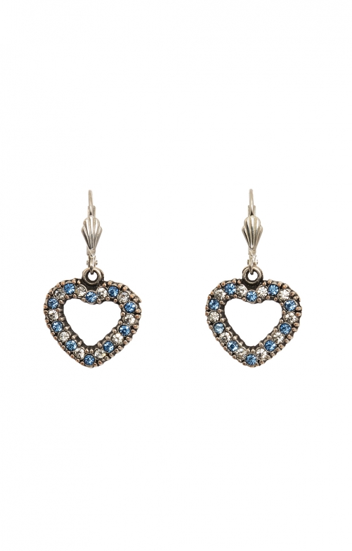 Earrings heart 7929 light blue
