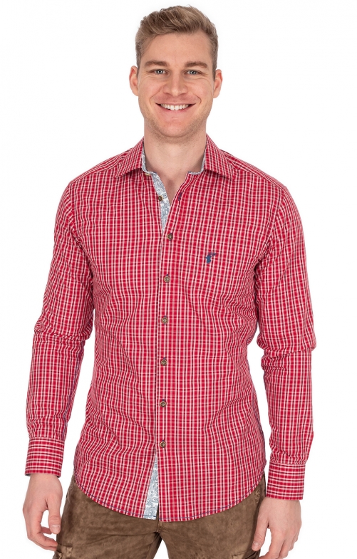 Camicie tradizionali 420000-4341-34 rosso medio (Slim Fit)