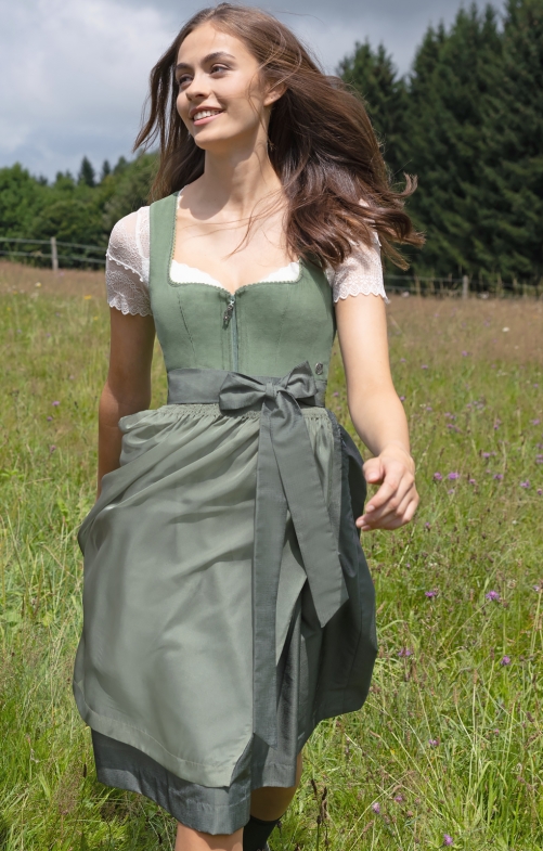 Mididirndl 65cm 2tlg. LICHTENFELS wasabi