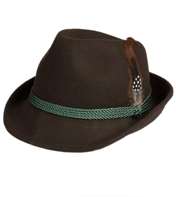 Costume hat HT750 with feather brown