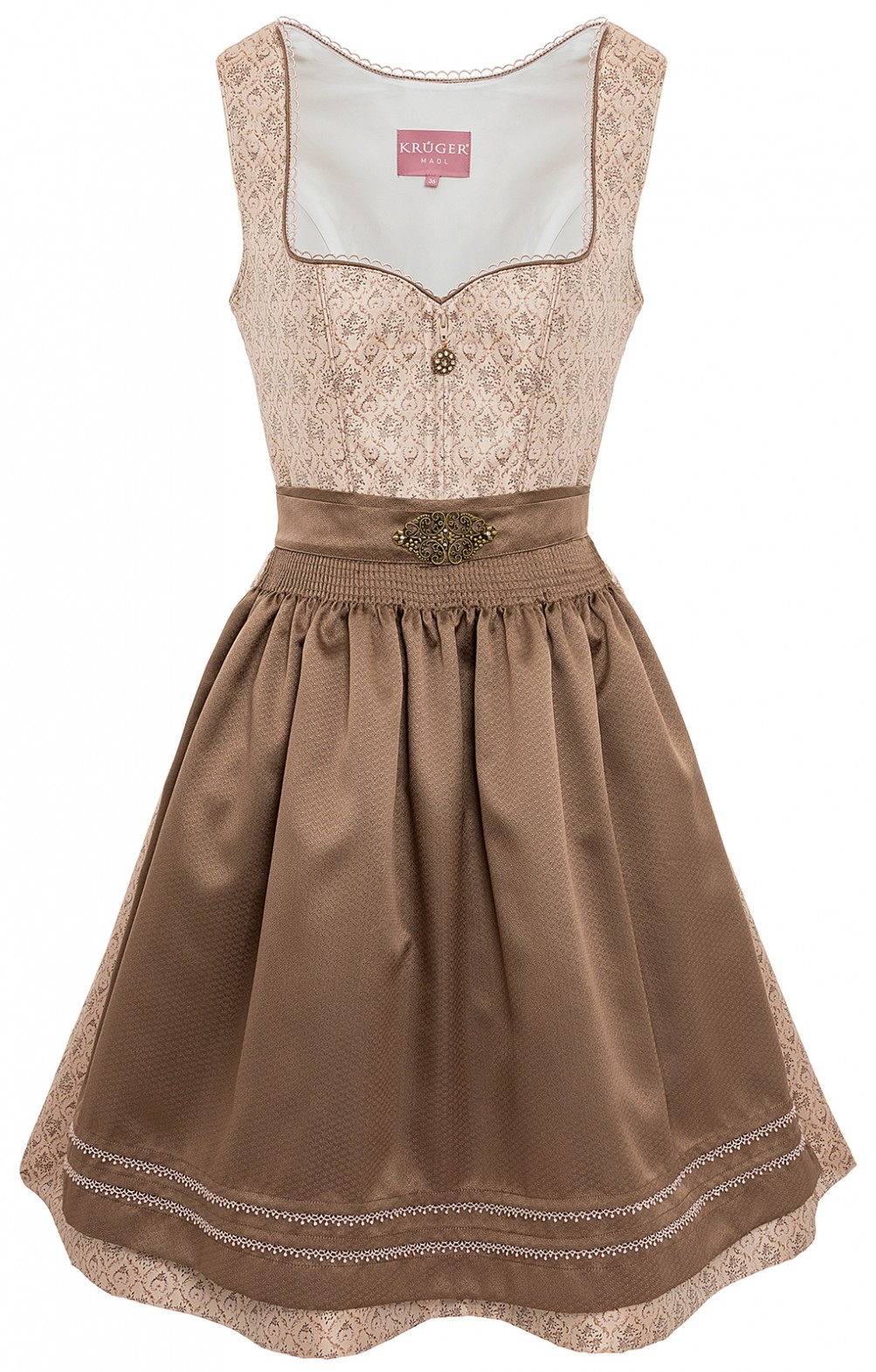 Krger Dirndl Dirndl and Dresses Midi 2pcs. 60cm LEAMARA brown - bestellen