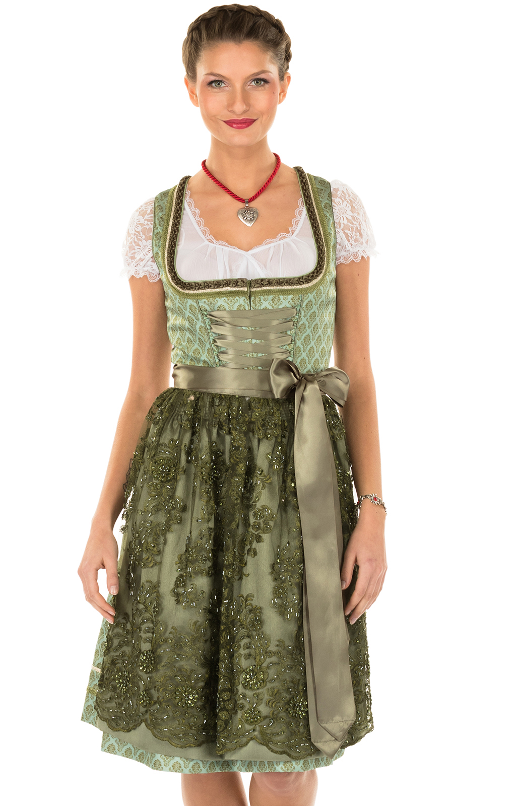 Fashion Traditional Dresses Dirndl Krüger Kr\u00fcger Dirndl brown-green elegant 