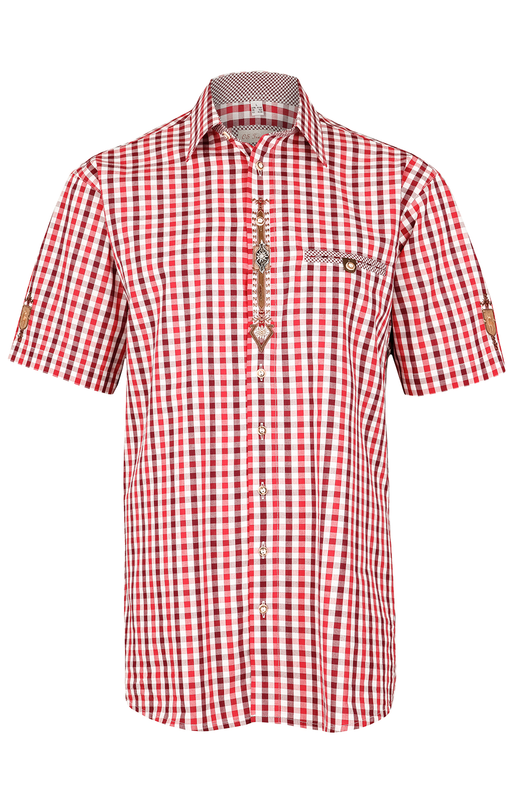 weitere Bilder von German traditional shirt short arms red MATTI (Regular Fit)