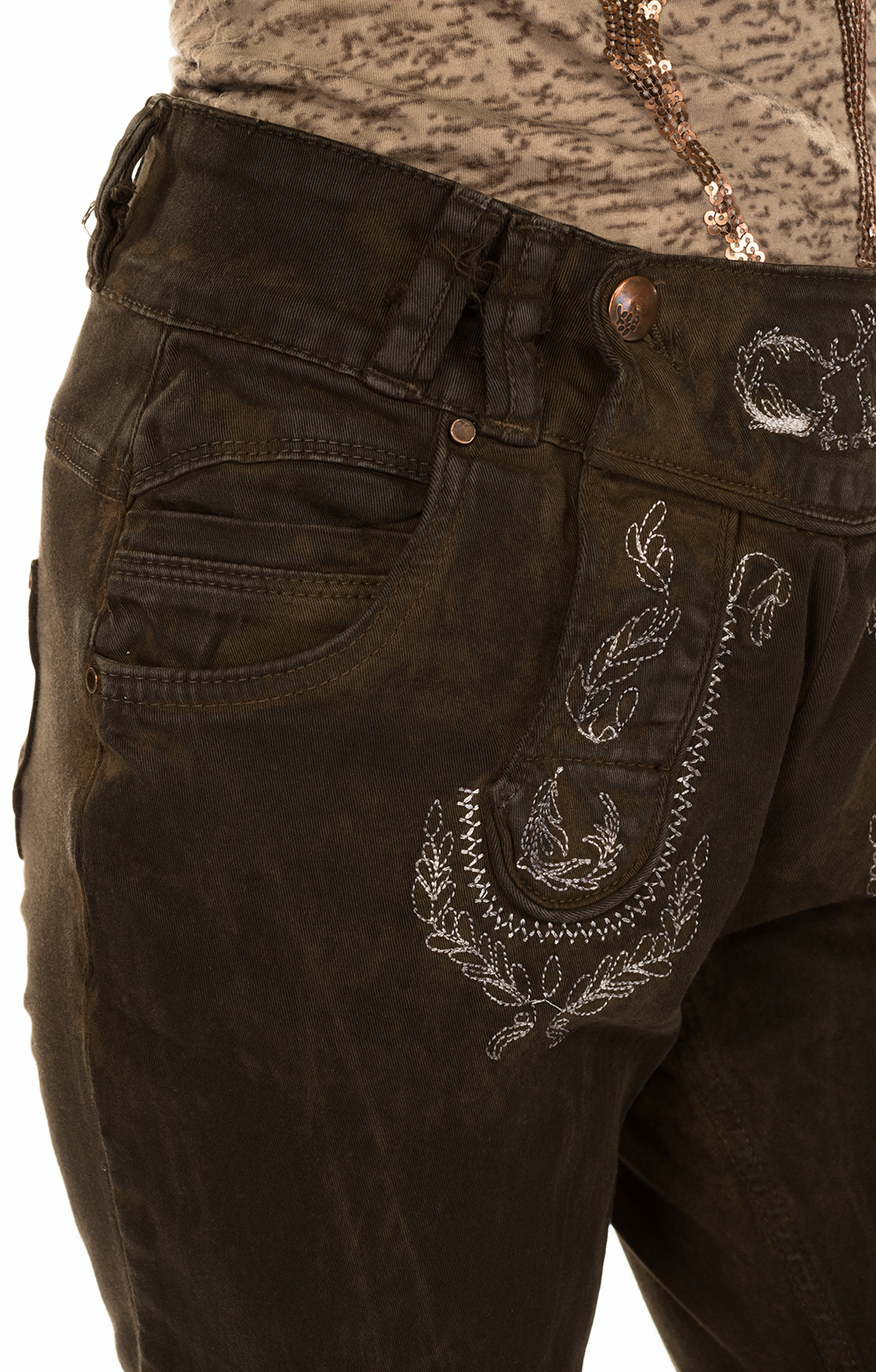 weitere Bilder von Pantaloni Ttrachten ginocchio NICOLE 1769 marrone