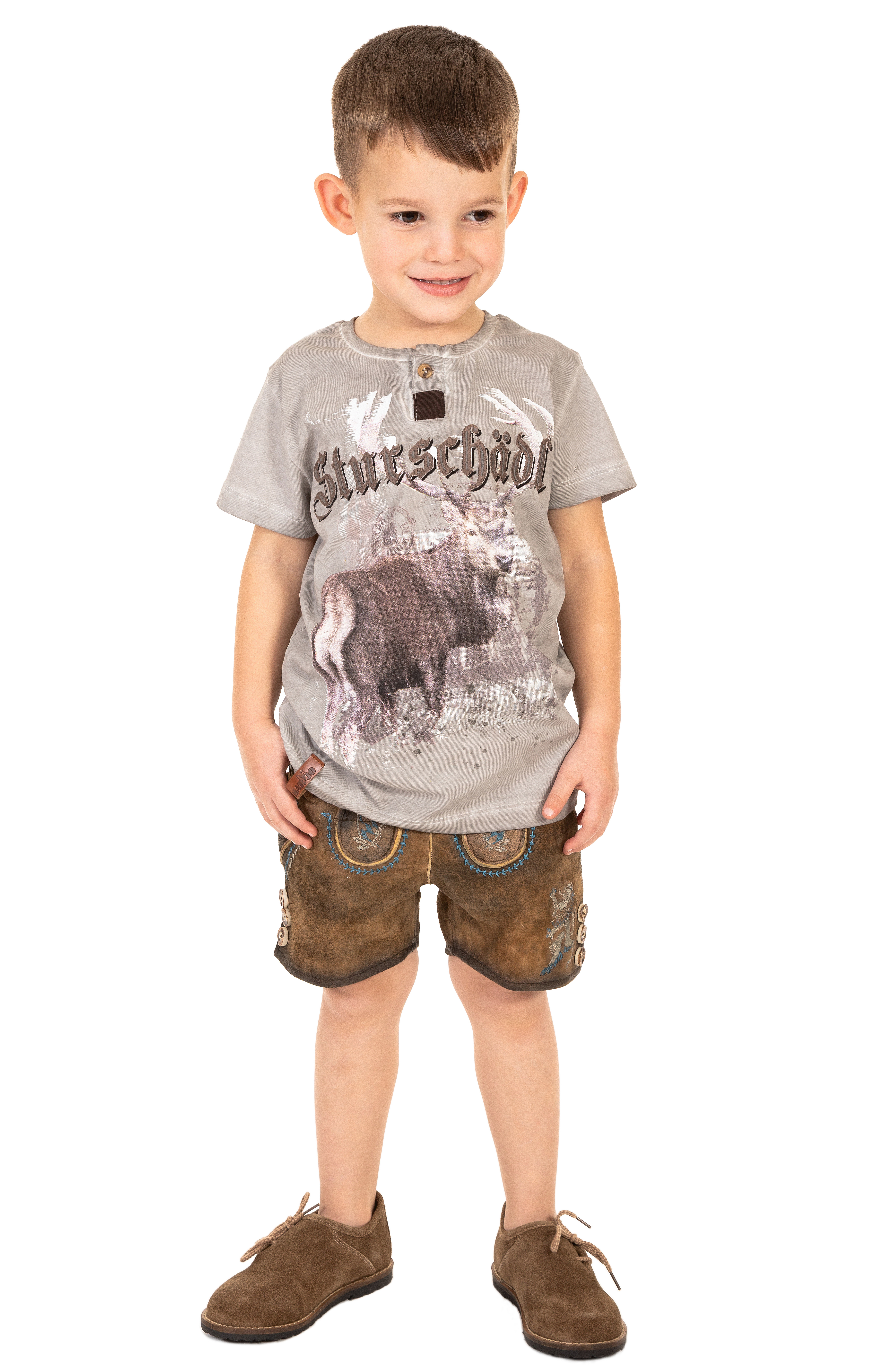 weitere Bilder von Trachten Kinder T-Shirt M28 STURSCHAEDEL KIDS grau