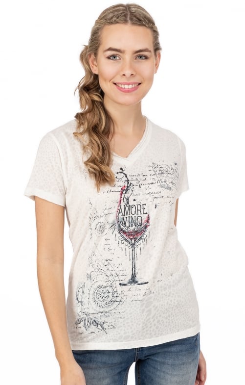 Tracht T-Shirt AMORE VINO offwhite