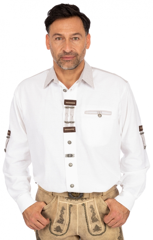 German traditional shirt BASTIAN white (Comfort Fit)