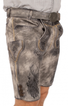 Lederhose kort BRIENZ steen met riem Lederhose kort BRIENZ steen met riem