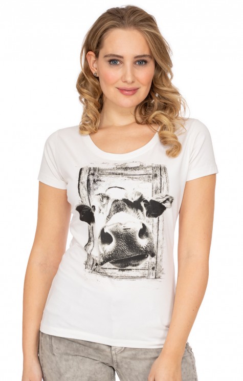 Trachtenshirt Damen Herzmadl - Oktoberfest T-Shirt Mit Hirsch & Blumen