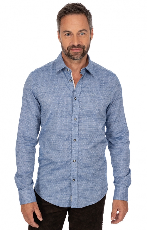 Tiroler overhemden 1/1 915066-000-8 blauw (Perfekt Fit)