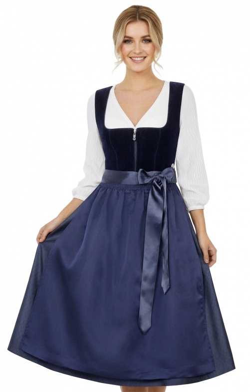 Midi Dirndl 2tlg. 65 cm BIDINGEN nachtblau