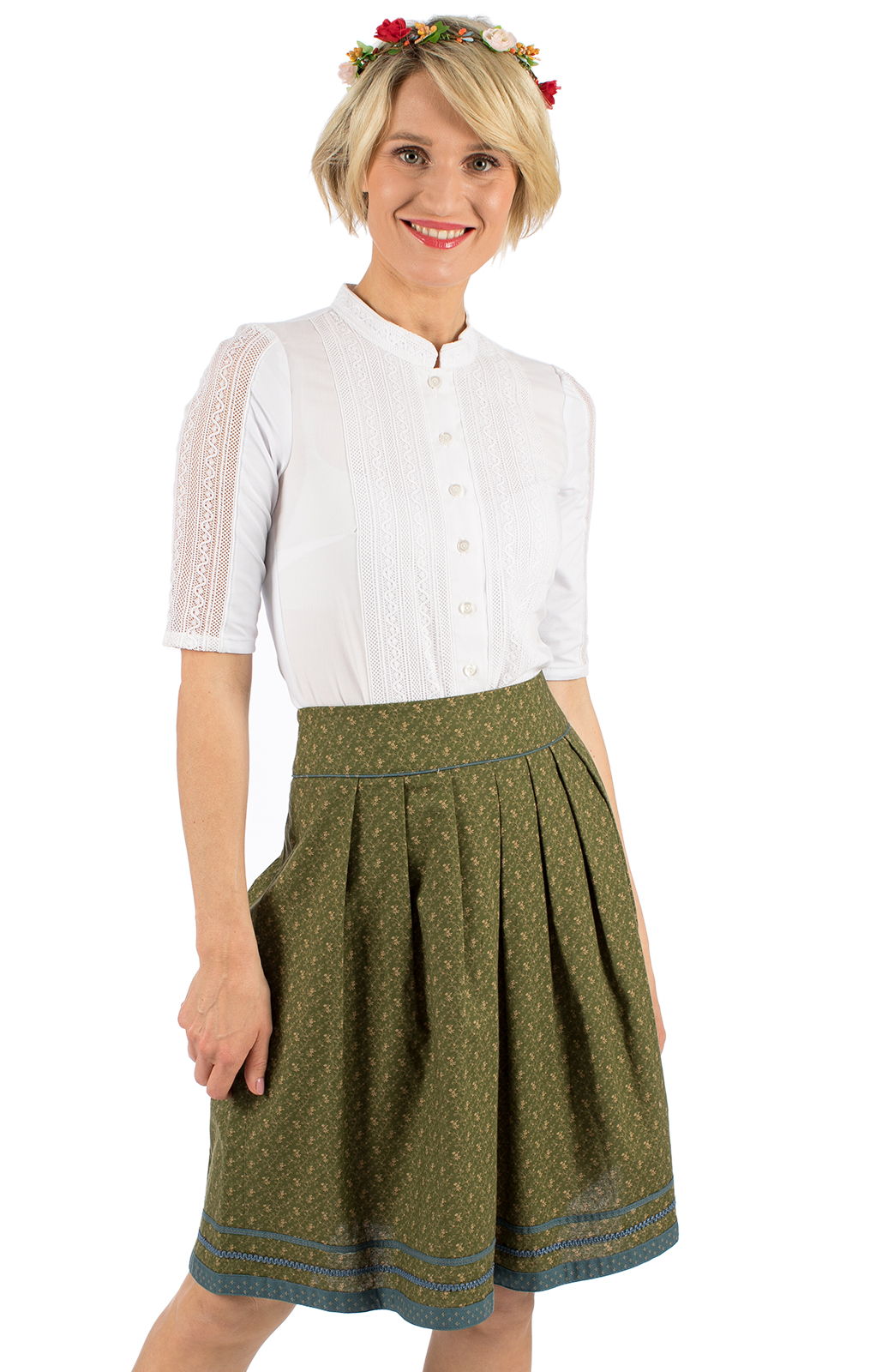 Traditional skirt FLORISA green von Marjo