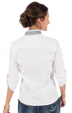 Trachtenbluse RIKE weiß grün Trachtenbluse RIKE weiß grün