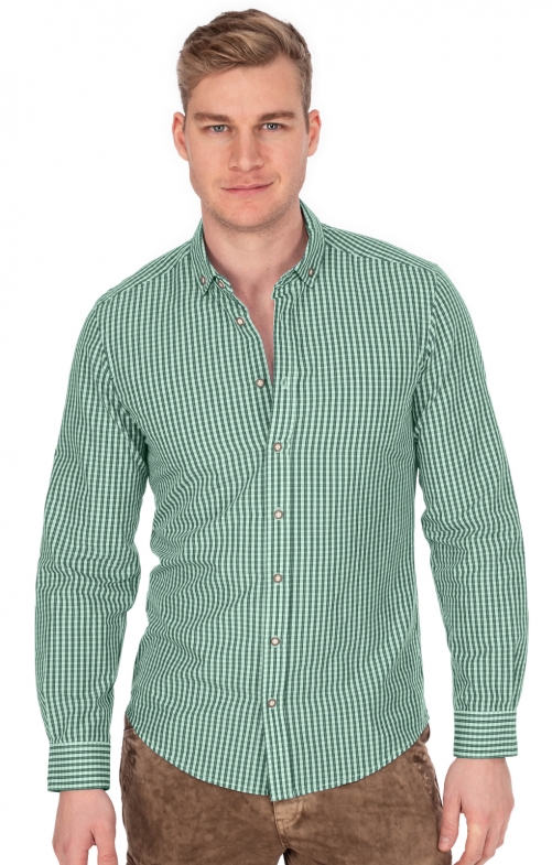 Tiroler overhemden DETMOLD donkergroen (Slim Fit)