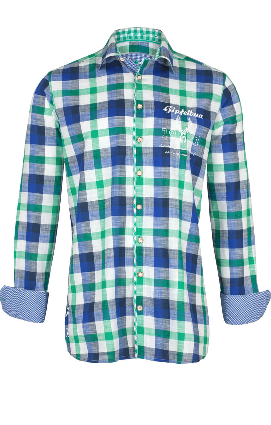 weitere Bilder von German traditional shirt 920001-3259-564 green blue