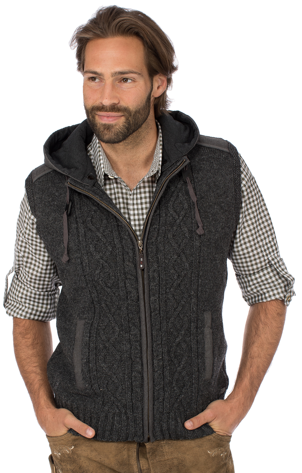 Isar Trachten Almbock Trachtenjacke Mit Kapuze Herren Wool Jacket