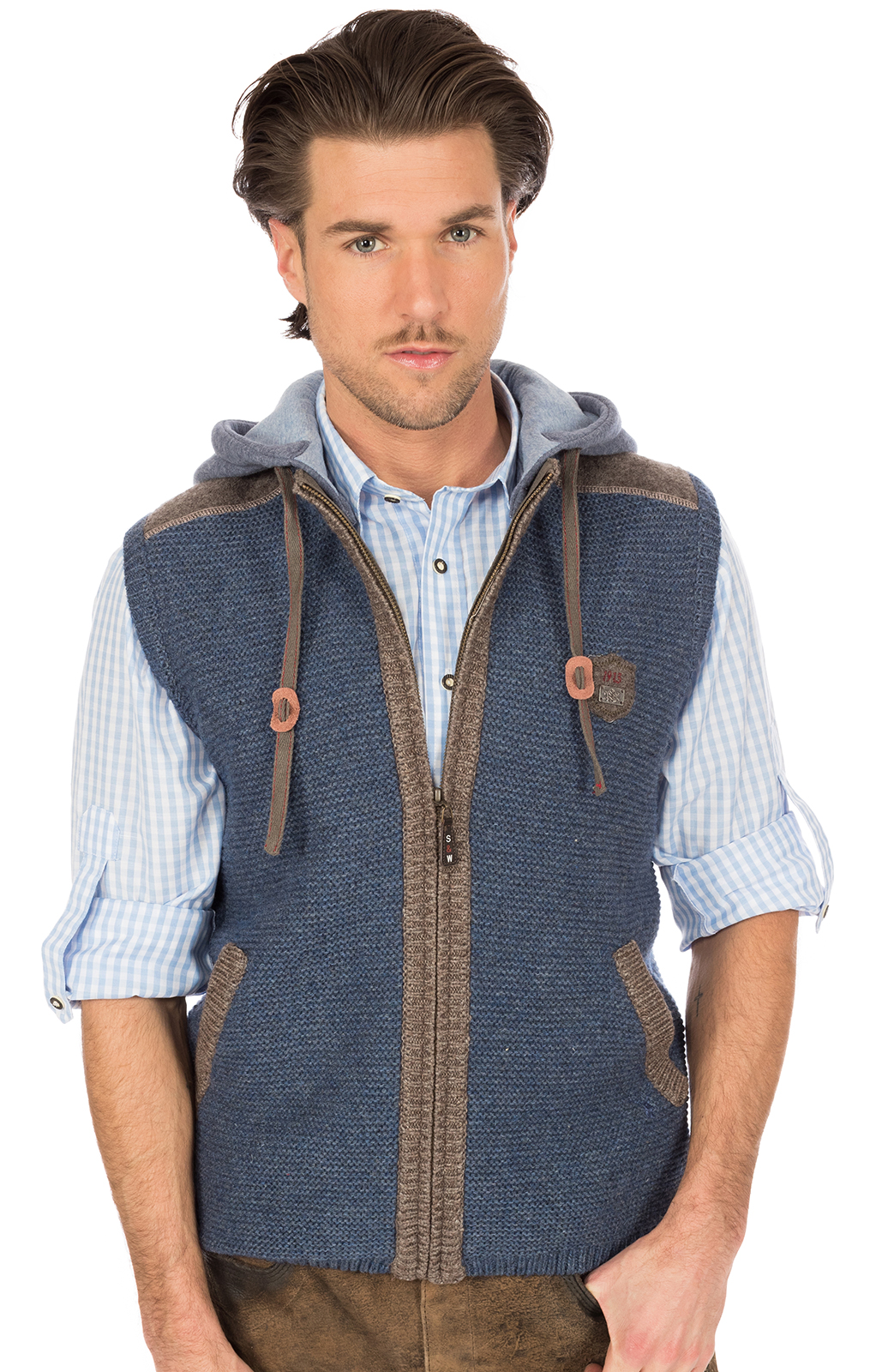 Traditional waistcoat knitted blue von Spieth & Wensky