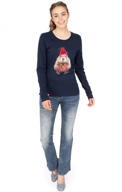 Shirt met lange mouwen DEMUTALM donkerblauw