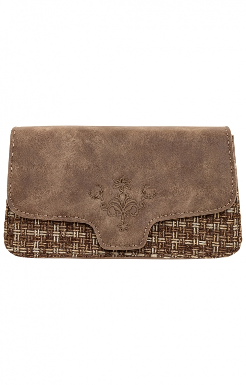 Handtasche 17911 braun bestickt