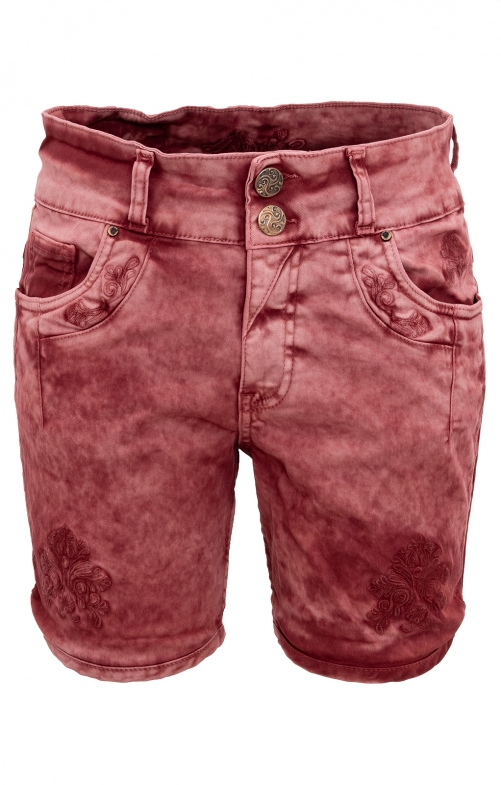 Traditional trousers Short HENDRINA wine red