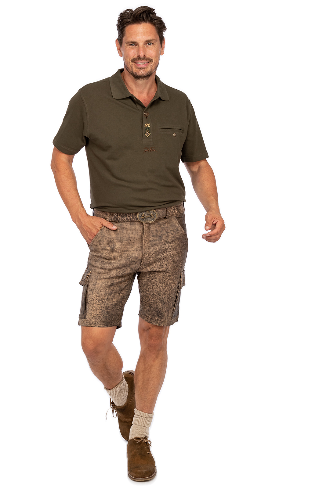 weitere Bilder von Lederhosen short MLE6050 brown