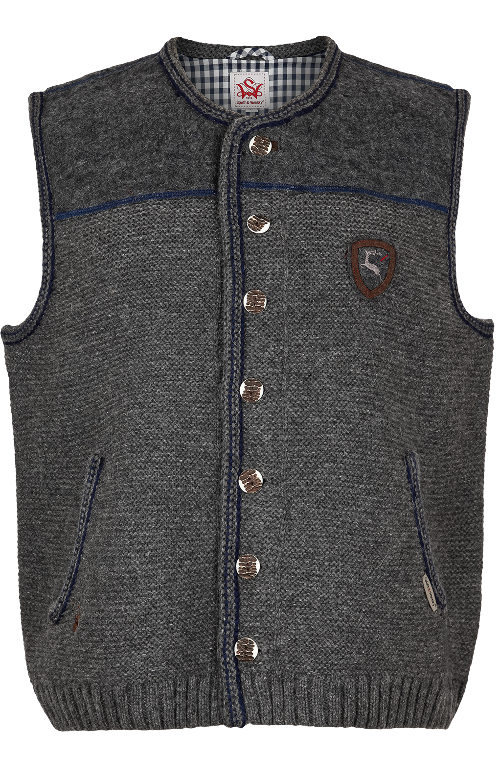 weitere Bilder von German knitted waistcoat Ramsau SW grey-denimblue