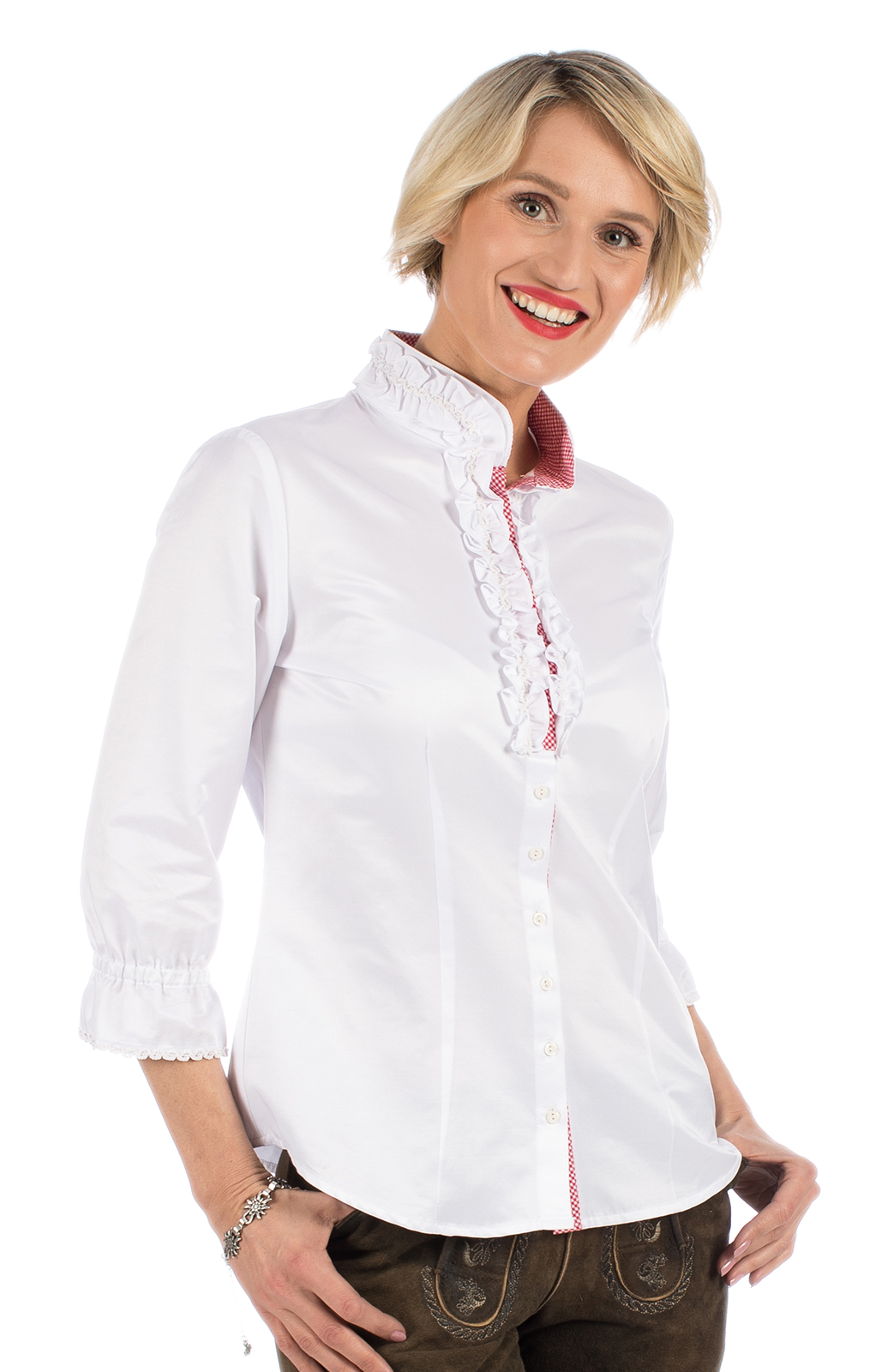 Traditional blouse VELA white red von OS-Trachten