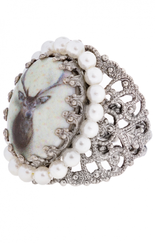 Ring R801 Perlen Ornament umfasst, Hirsch