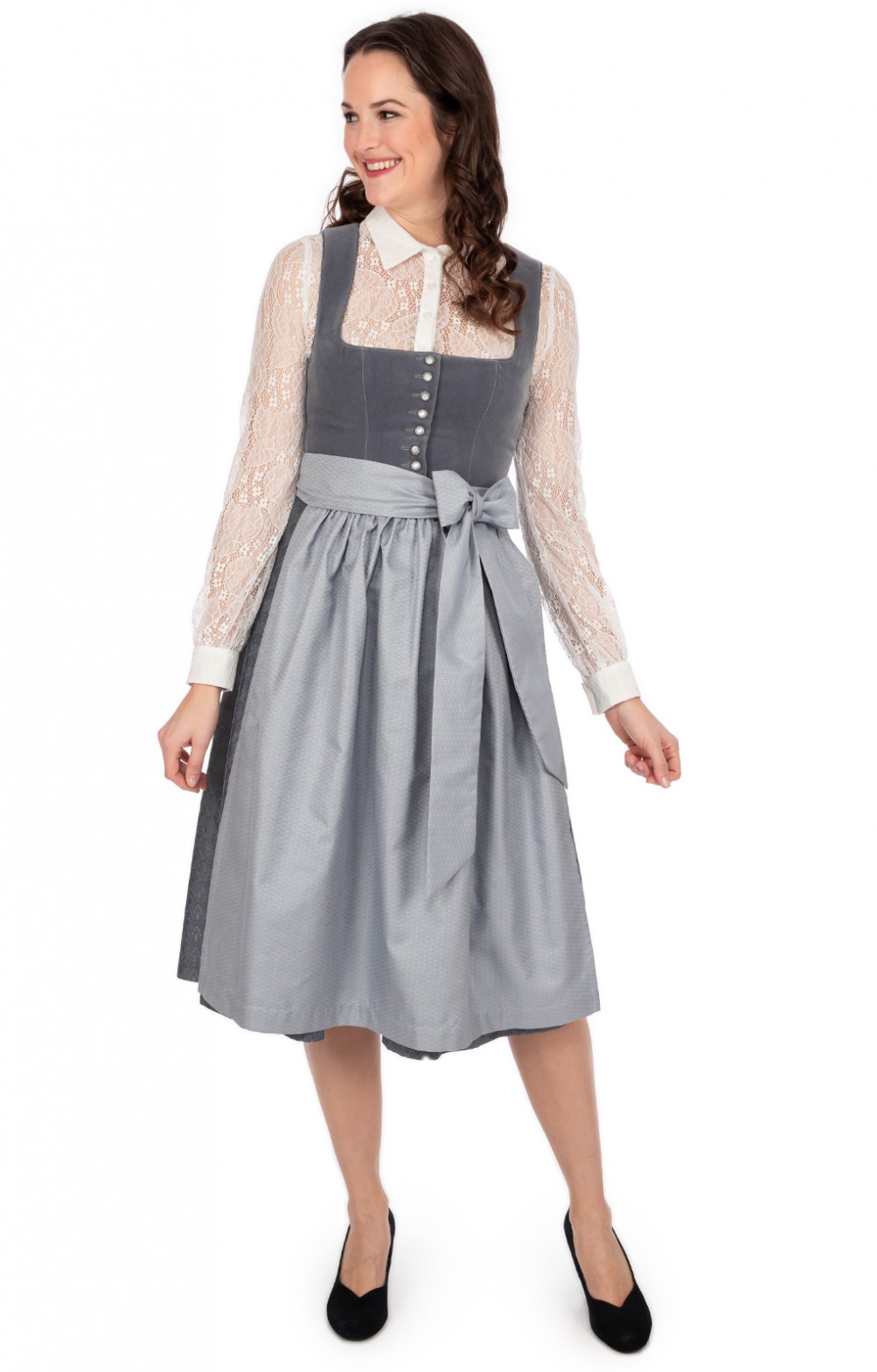 Marjo Midi Dirndl 2tlg. 70cm MARLENE light denim - Alpenclassics.de