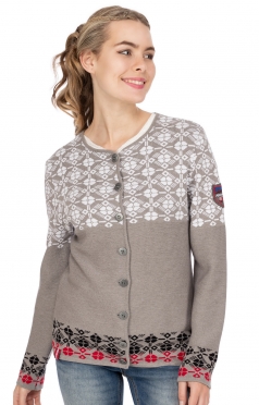 Strickjacke EISNERALM grau weiß schwarz Strickjacke EISNERALM grau weiß schwarz