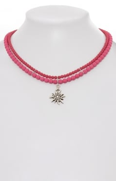 Kette 2 reihig mit Edelweiß SCH008-7185 fuchsia Kette 2 reihig mit Edelweiß SCH008-7185 fuchsia