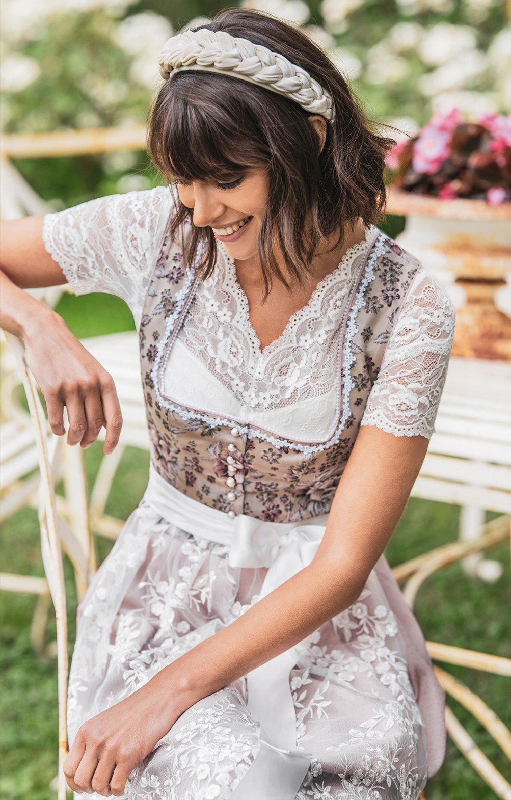 marjo dirndl☆ワンピース セット MarJo Dirndl Midi Dirndl 2tlg. - LENI - champagner/salbei