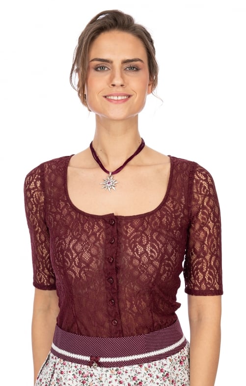 Traditional Costume|Blouse Traditional blouse BODY-ELMIRA-CANDIA burgundy