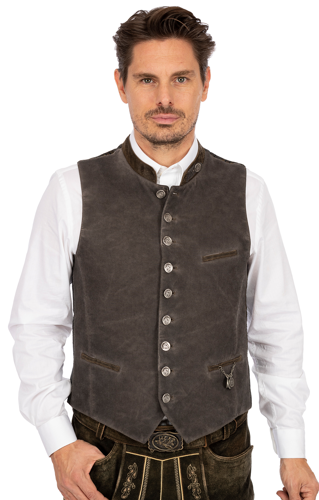 Traditional waistcoat OBERSTAUFEN brown von OS-Trachten