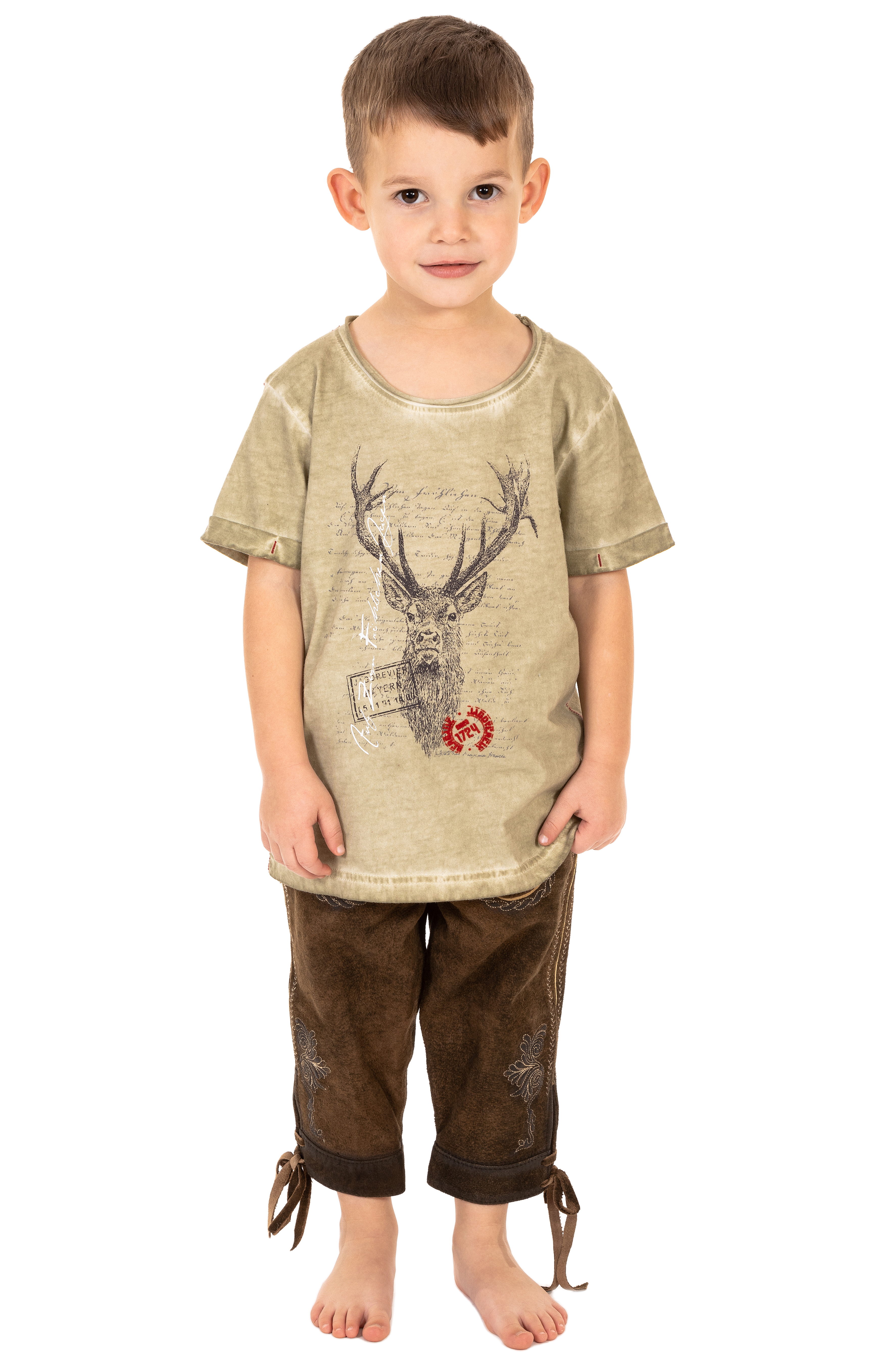 weitere Bilder von T-Shirt Trachten Bambini M04 - JAGDLIED-KIDS beige