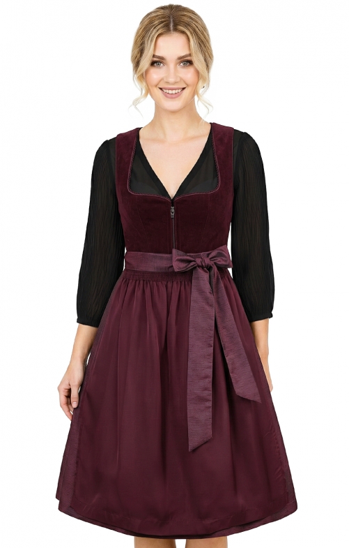 Mididirndl 65cm 2tlg. LICHTENFELS granatapfel
