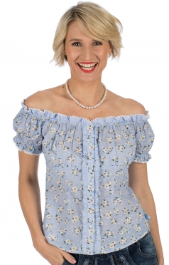 Trachtenbluse BLUMENWUNDER blau Trachtenbluse BLUMENWUNDER blau