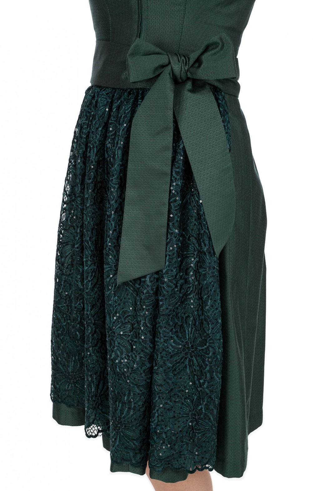 MarJo Dirndl Villenbach 65cm Midilänge In Eisblau - Modernes Damen-Dirndl Mit Reißverschluss