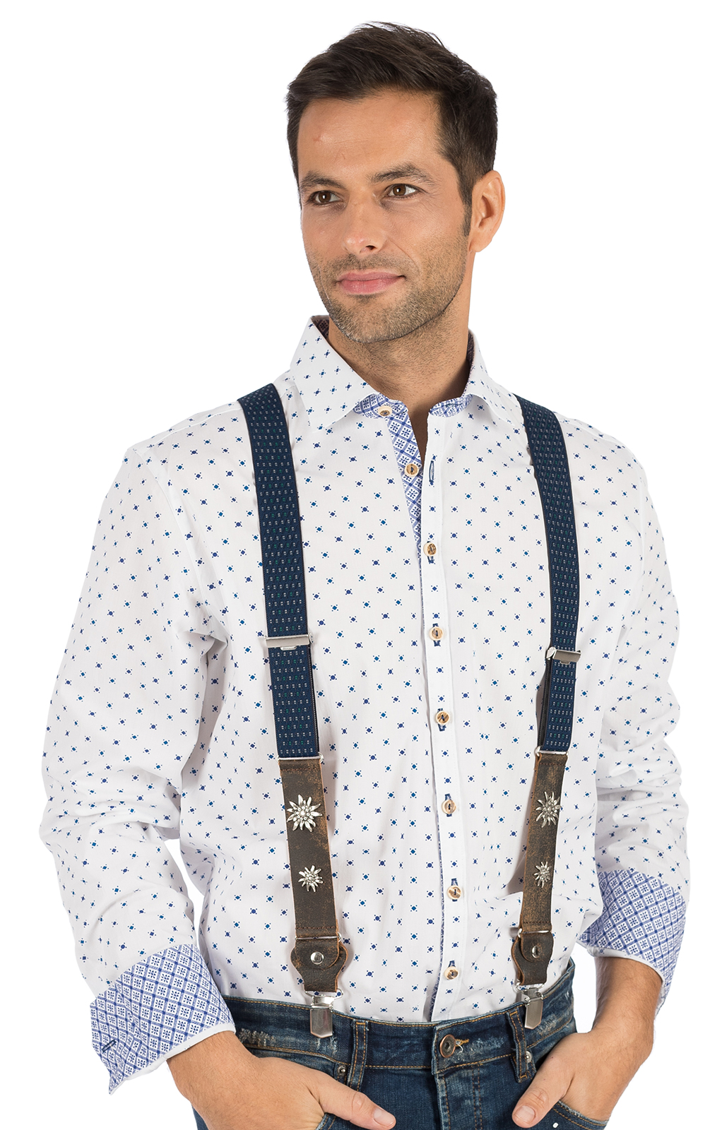 Traditional suspenders HT906-4 blue von Schuhmacher