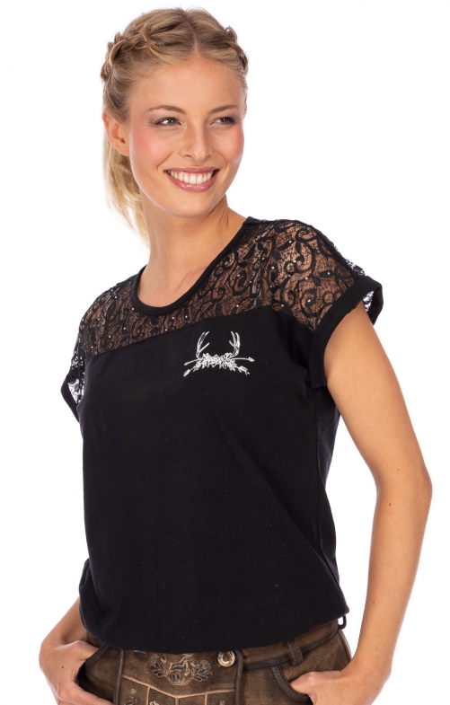 Hangowear Tracht Blouse Shirt ZIPPORA black - bestellen