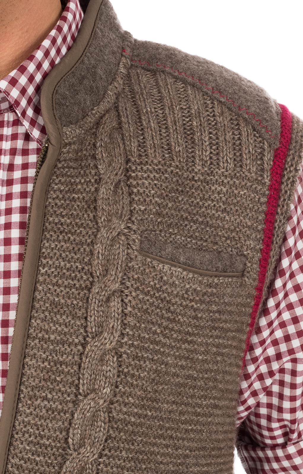 weitere Bilder von Traditional waistcoat knitted brown red