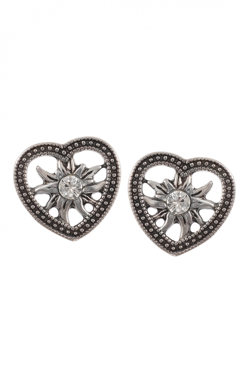 Stud earring Heart with Strass OR-199517 silver