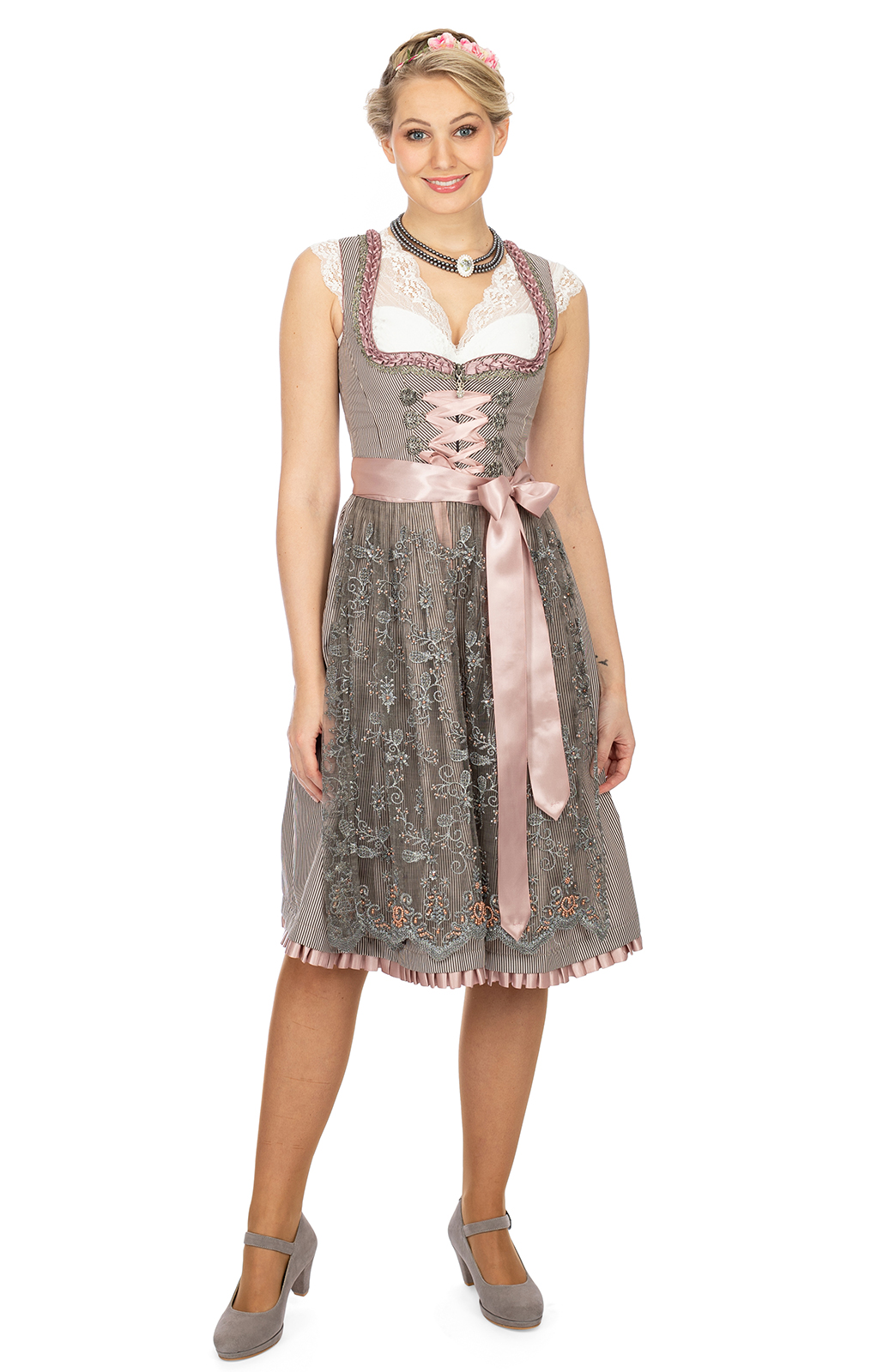 weitere Bilder von Midi Dirndl 2pcs. 65 cm ELRICA coffee oldpink