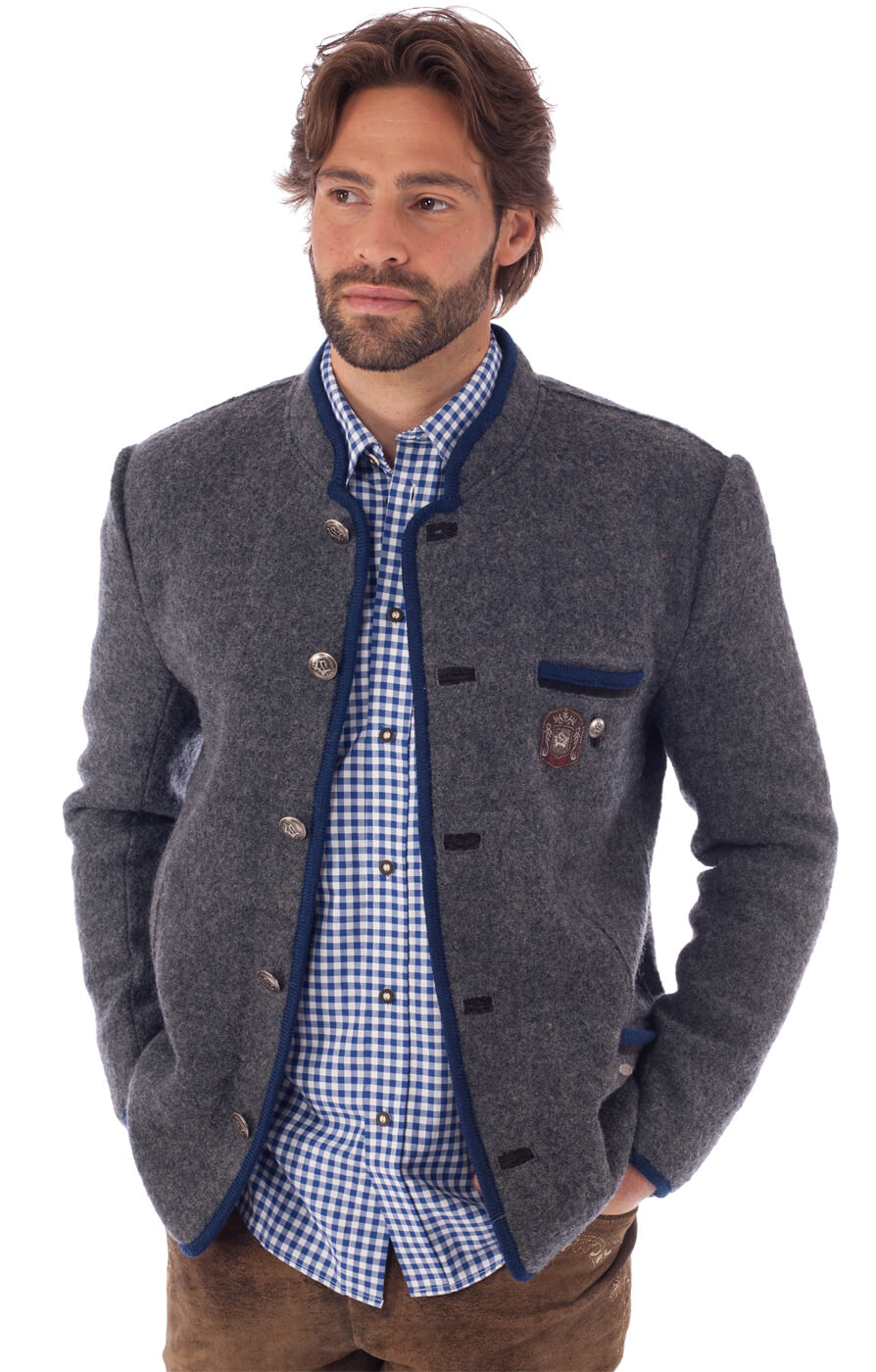 traditional jacket outdoor Birgel WJ grey denim von Spieth & Wensky