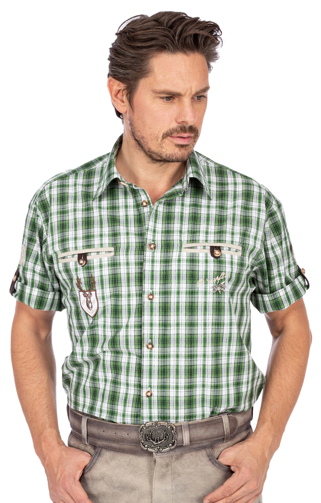 weitere Bilder von German traditional shirt EDDI green