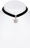 Halskette 9197 Samtband Edelweiss, schwarz