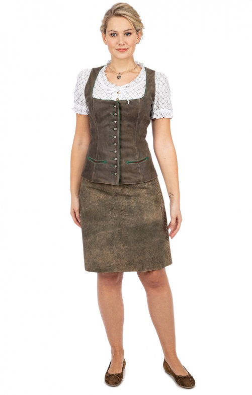 Ledermieder CLARA2 offwhite tanne